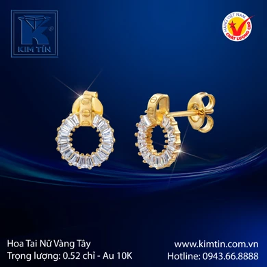 Hoa tai nữ Vàng tây 10K 
