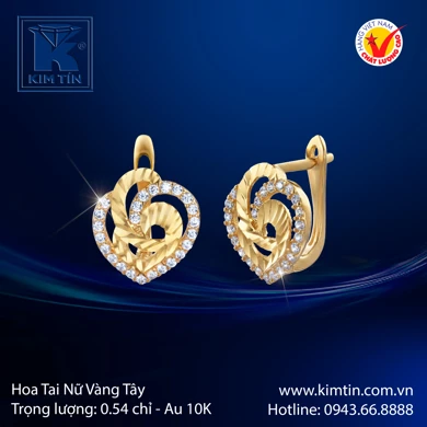 Hoa tai nữ Vàng tây 10K 