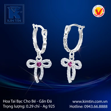 Hoa tai Bạc cho bé 