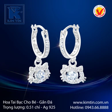 Hoa tai Bạc cho bé 