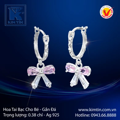 Hoa tai Bạc cho bé 