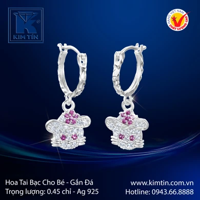 Hoa tai Bạc cho bé 