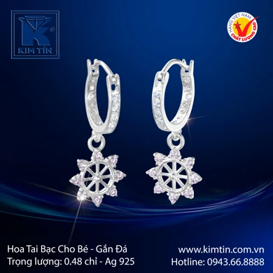 Hoa tai Bạc cho bé 