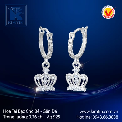 Hoa tai Bạc cho bé 