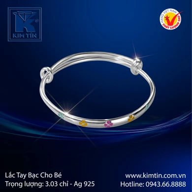 Lắc tay cho bé Bạc 