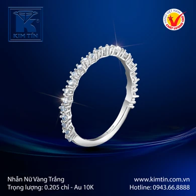 Nhẫn nữ Vàng trắng 10K