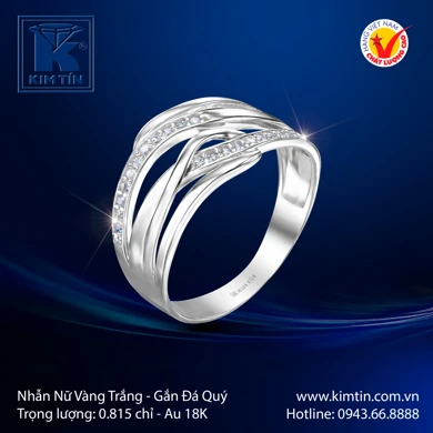 Nhẫn nữ Vàng trắng 18K