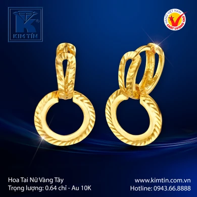 Hoa tai nữ Vàng tây 10K 