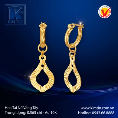 Hoa tai nữ Vàng tây 10K 