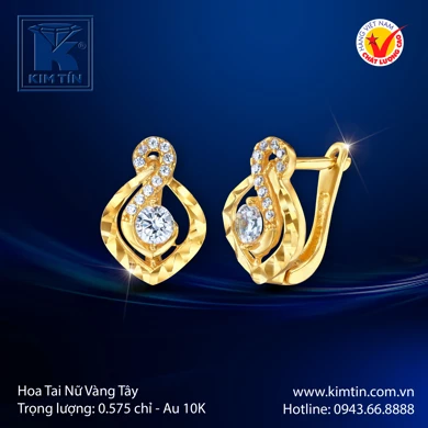 Hoa tai nữ Vàng tây 10K 