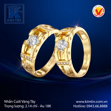 Nhẫn cưới Vàng tây 18K