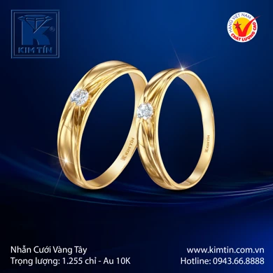 Nhẫn cưới Vàng tây 10K 