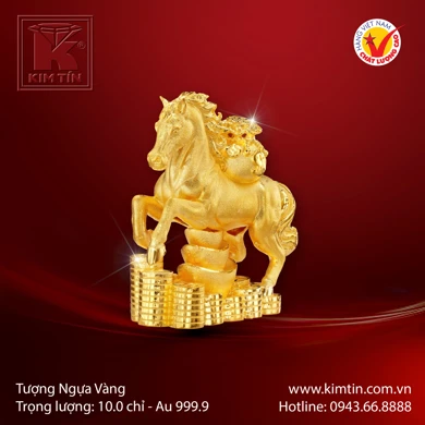 Tượng Kim Mã Vàng 24K