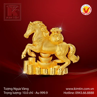 Tượng Kim Mã Vàng 24K