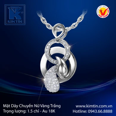 Mặt dây chuyền Vàng trắng 18K