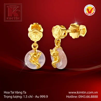 Hoa tai Nữ Vàng 24K