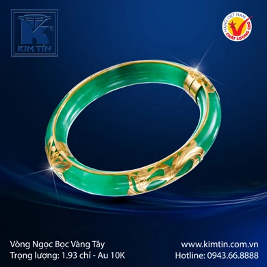 Vòng Ngọc Cẩm Thạch Bọc Vàng Tây