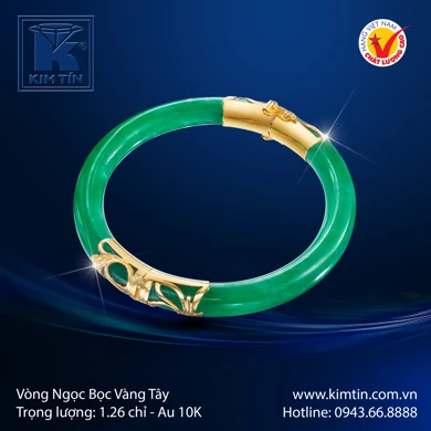 Vòng Ngọc Cẩm Thạch Bọc Vàng Tây 