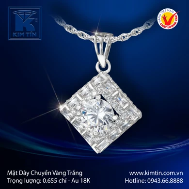 Mặt Dây Chuyền Vàng Trắng 18K