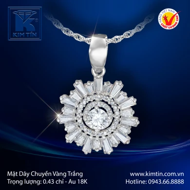 Mặt Dây Chuyền Vàng Trắng 18K
