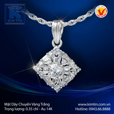 Mặt Dây Chuyền Vàng Trắng 14K