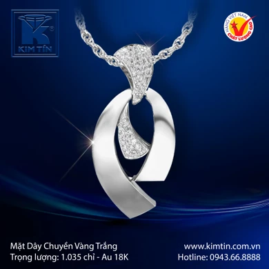 Mặt Dây Chuyền Vàng Trắng 18K