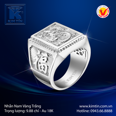 Nhẫn Nam Vàng trắng