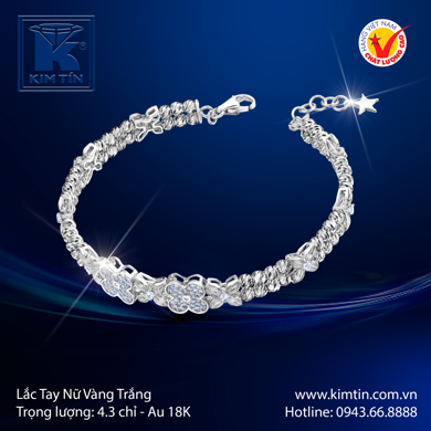 Lắc tay Nữ Vàng trắng 
