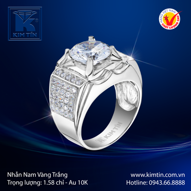 Nhẫn Nam Vàng trắng 