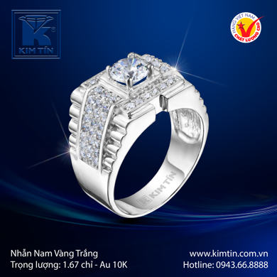 Nhẫn Nam Vàng trắng 
