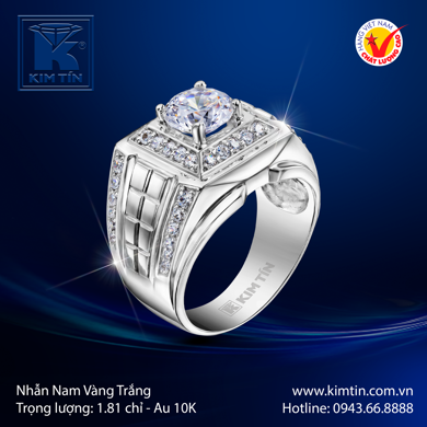 Nhẫn Nam Vàng trắng 