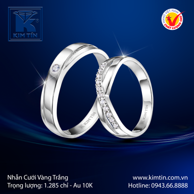 Nhẫn Cưới Vàng Trắng 