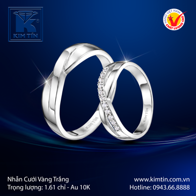 Nhẫn Cưới Vàng Trắng 