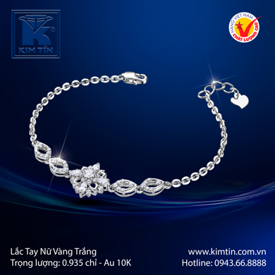 Lắc tay Nữ Vàng trắng
