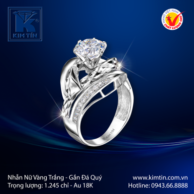 Nhẫn Nữ Vàng trắng 