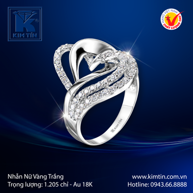 Nhẫn Nữ Vàng trắng 