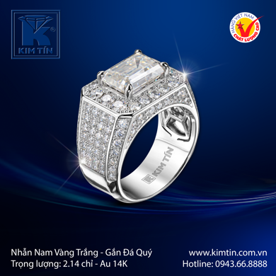 Nhẫn Nam Vàng trắng