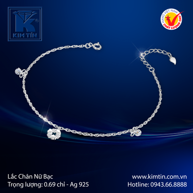 Lắc chân Nữ Bạc 