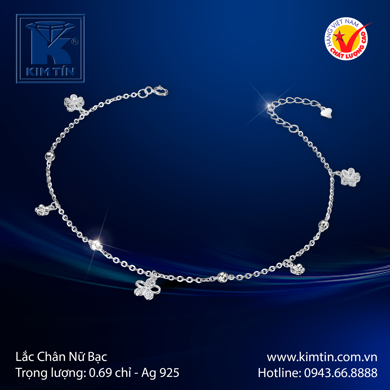 Lắc chân Nữ Bạc 