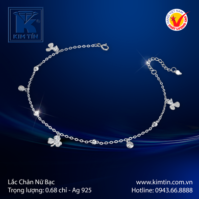 Lắc chân Nữ Bạc 