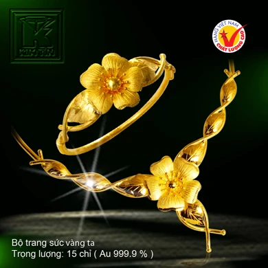 Lắc đúc hoa vàng 24 K