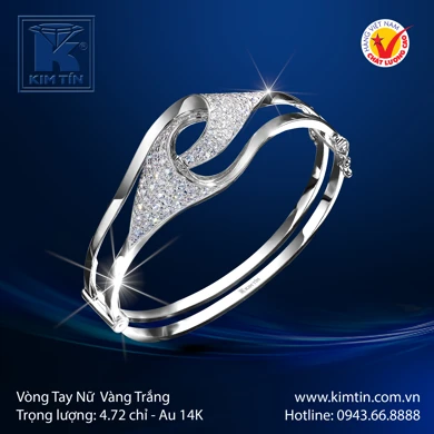 Vòng Tay Vàng Trắng 14K