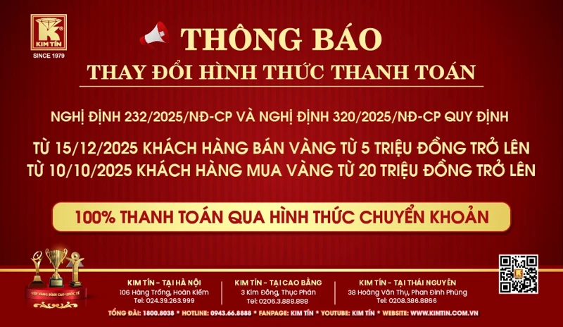 THÔNG BÁO THAY ĐỔI HÌNH THỨC THANH TOÁN THEO QUY ĐỊNH CỦA CHÍNH PHỦ