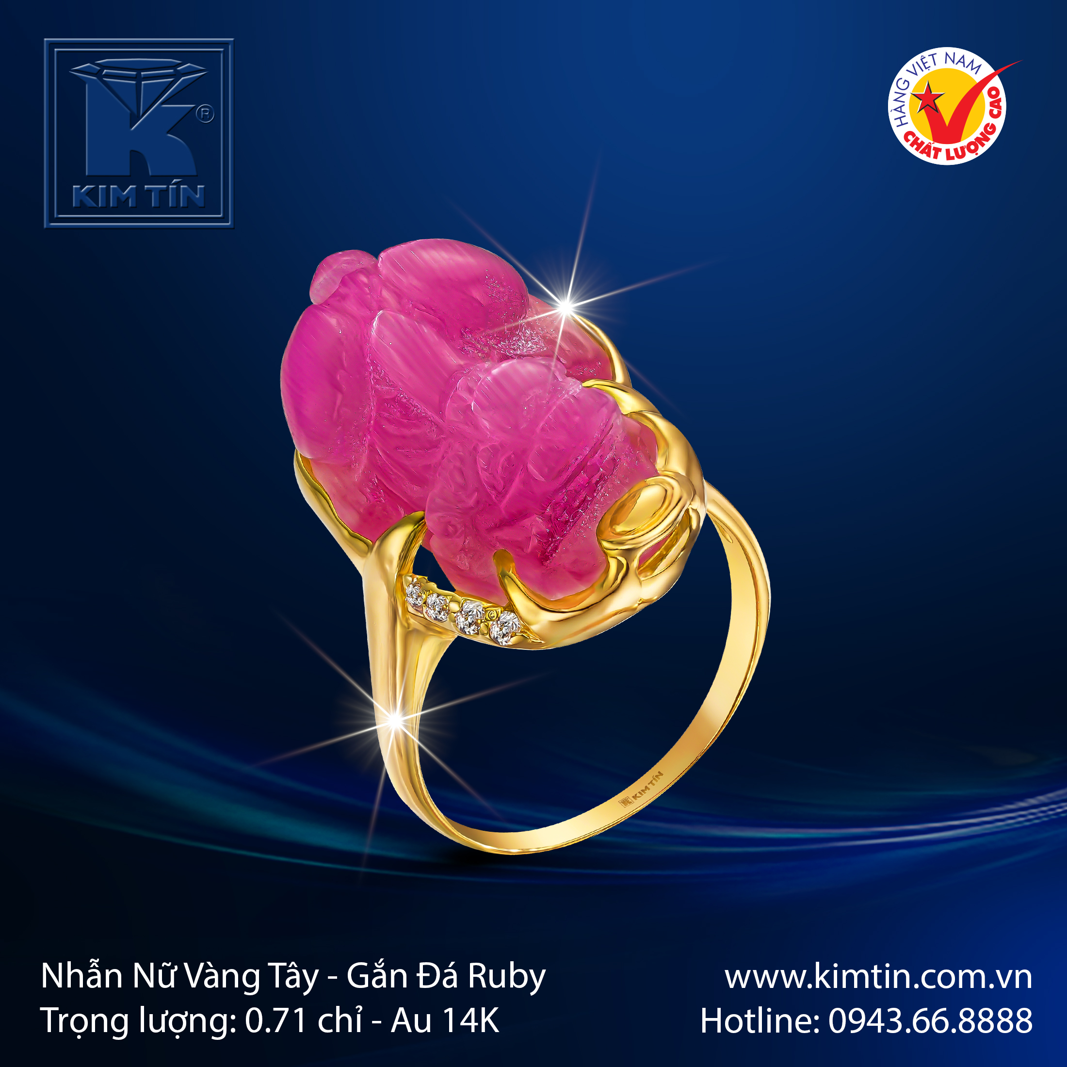 Nhẫn Nữ Vàng Màu 14K