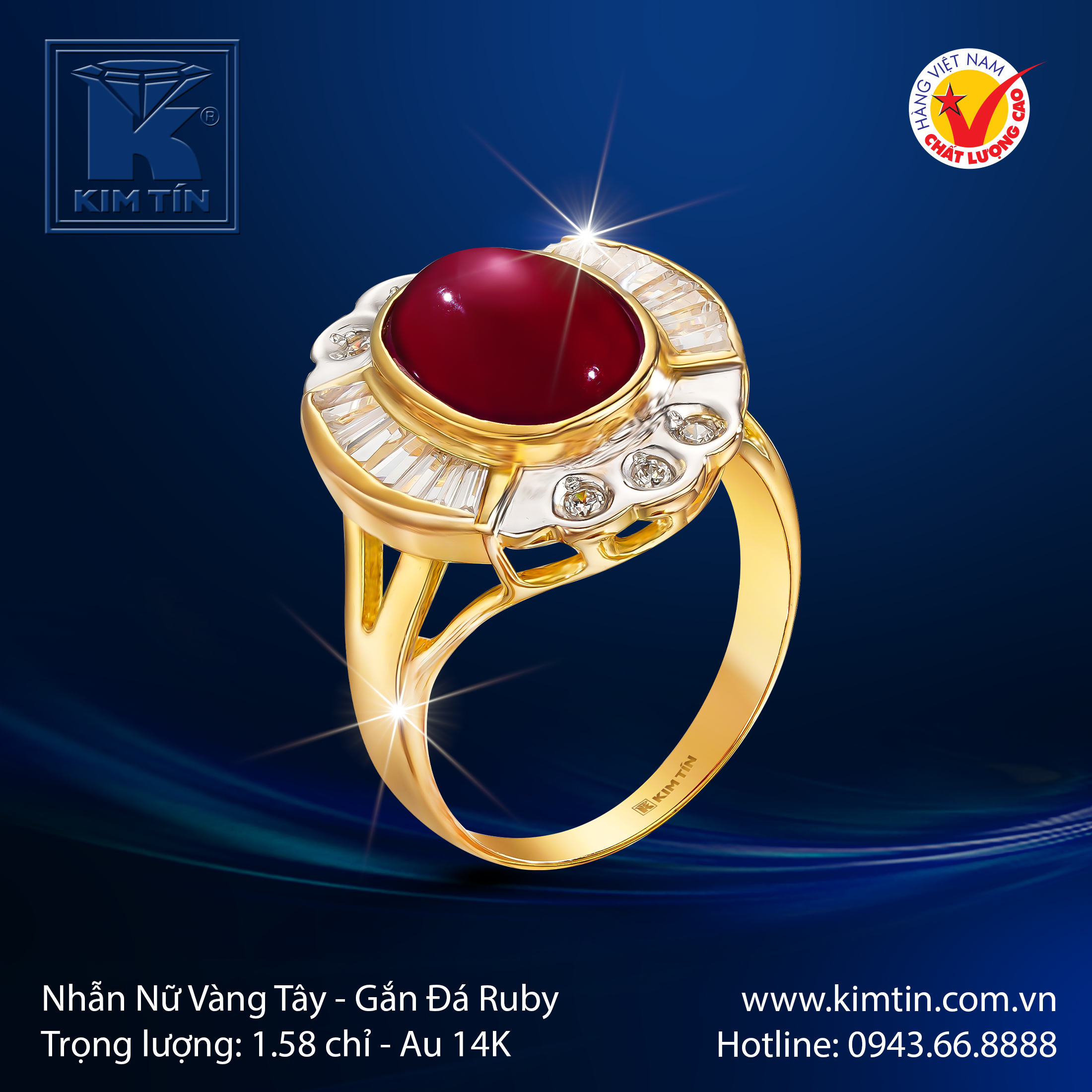 Nhẫn Nữ Vàng Màu 14K